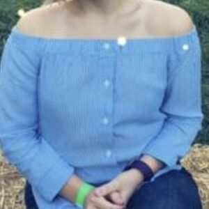 American Eagle Outfitters Blue and White Striped Top